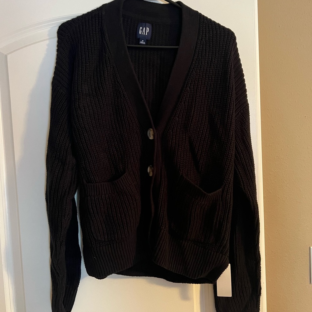 Gap black button sweater